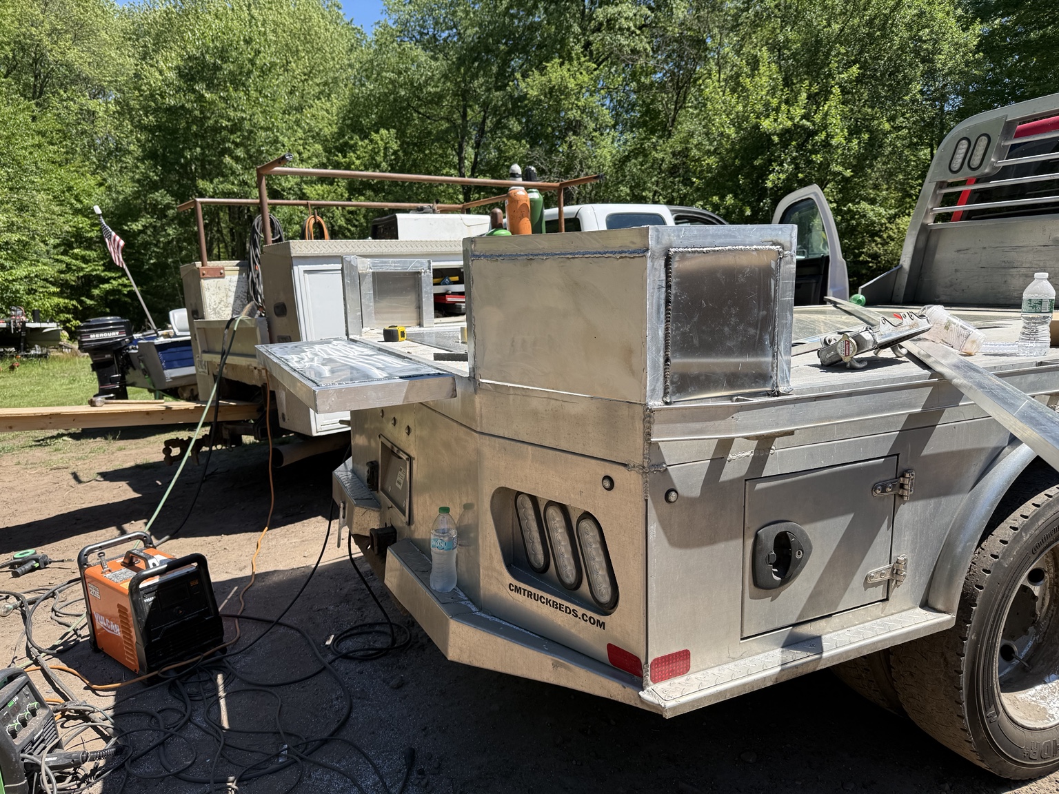 Custom aluminum fabrication on a service body